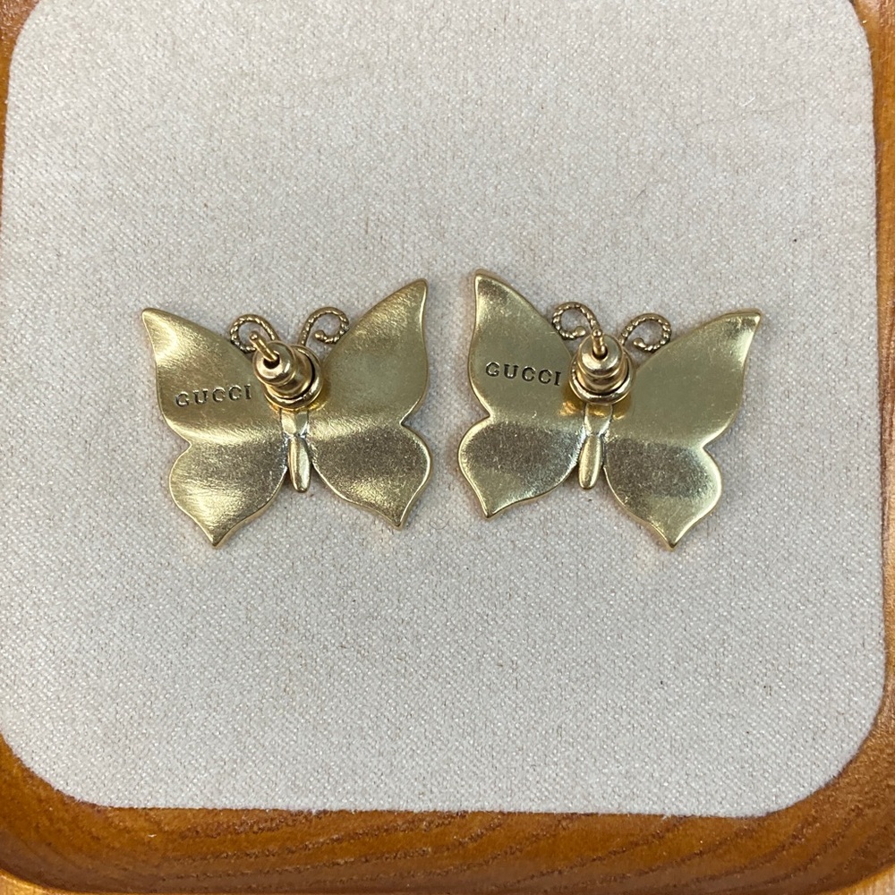 Gucci Blue and Green Butterfly Earrings - Picture 3 of 3